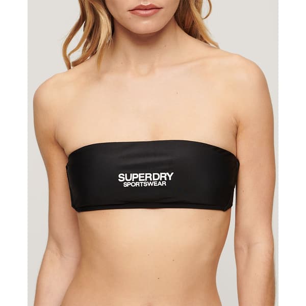Superdry Logo Bandeau Bikinitop Sort L Kvinde