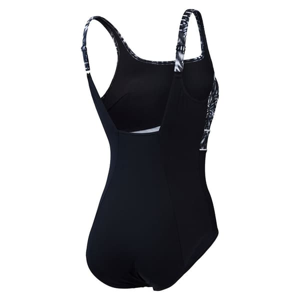 Speedo Shaping Contoureclipse Printed Badetøj Sort,Grå UK 44 Kvinde