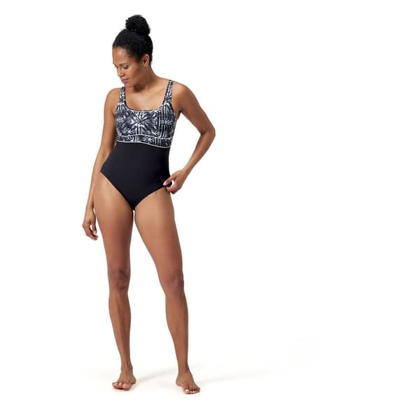 Speedo Shaping Contoureclipse Printed Badetøj Sort,Grå UK 44 Kvinde