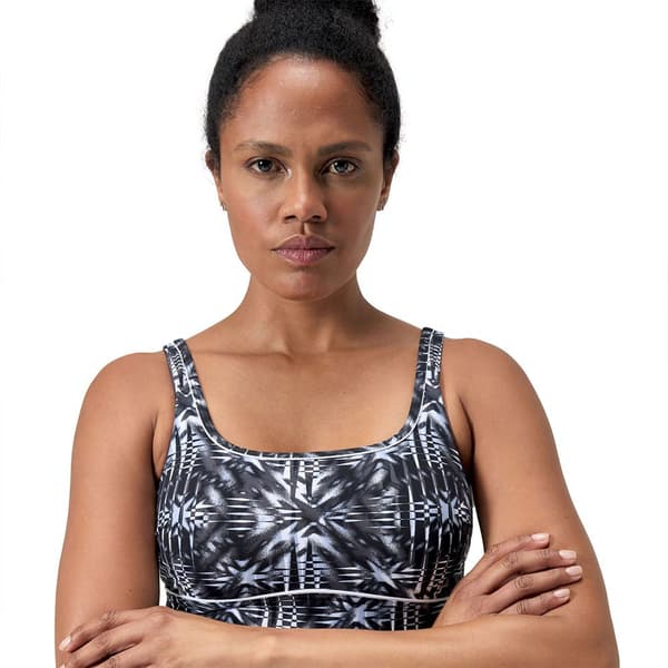 Speedo Shaping Contoureclipse Printed Badetøj Sort,Grå UK 44 Kvinde