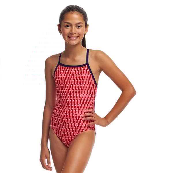 Funkita Tie Me Tight Badetøj Rød 8 Years Pige