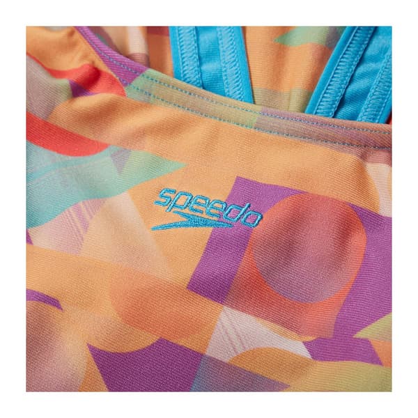 Speedo Digital Allover Leaderback Badetøj 5-6 Years Pige