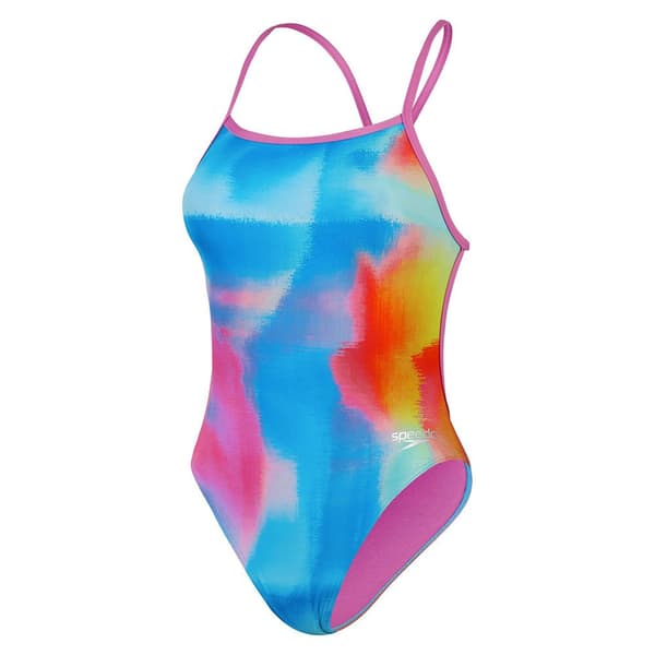Speedo Allover Vback Badetøj Blå UK 36 Kvinde