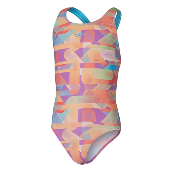 Speedo Digital Allover Leaderback Badetøj Rosa 15-16 Years Pige