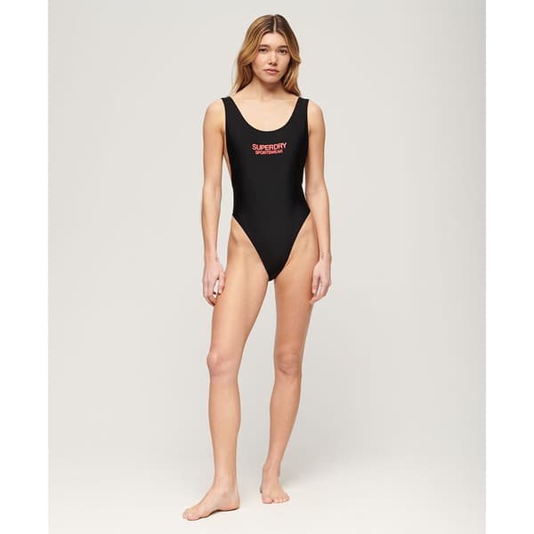 Superdry Elastic Scoop Back Badetøj Sort S Kvinde