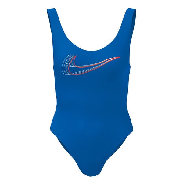 Nike Swim U-back Multi Logo Badetøj Blå L Kvinde