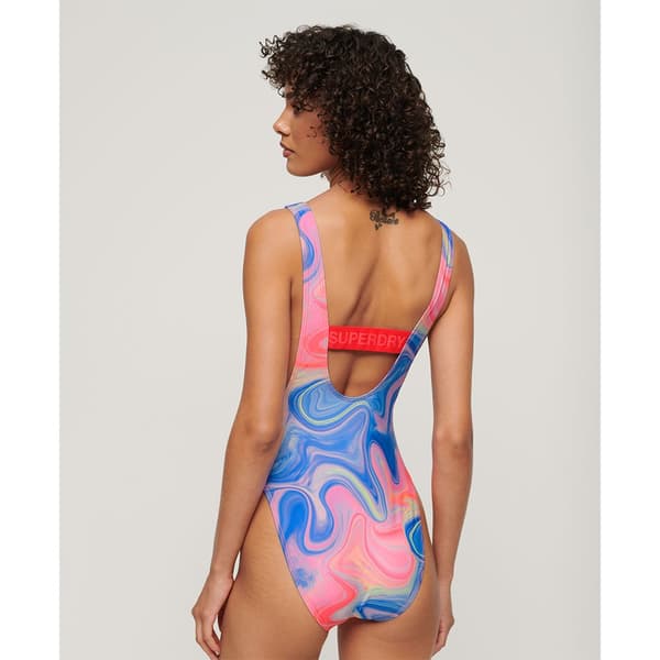 Superdry Print Scoop Back Badetøj Flerfarvet XS Kvinde