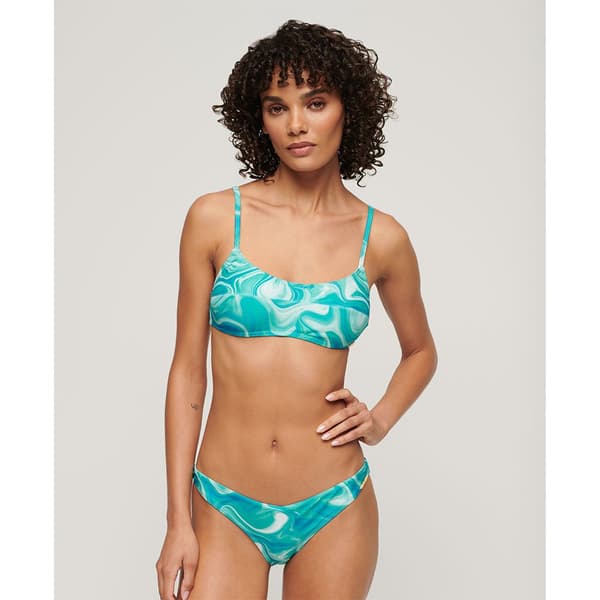 Superdry Print Bralette Bikinitopp Blå M Kvinna