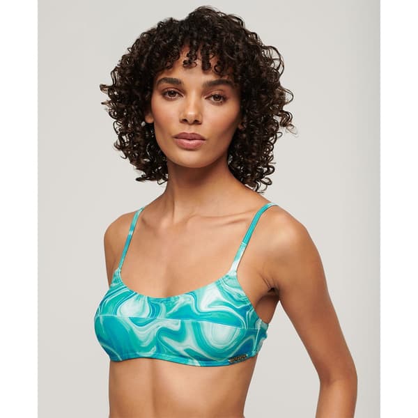 Superdry Print Bralette Bikinitopp Blå M Kvinna
