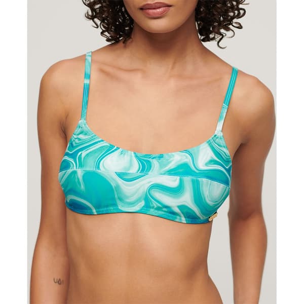 Superdry Print Bralette Bikinitopp Blå M Kvinna