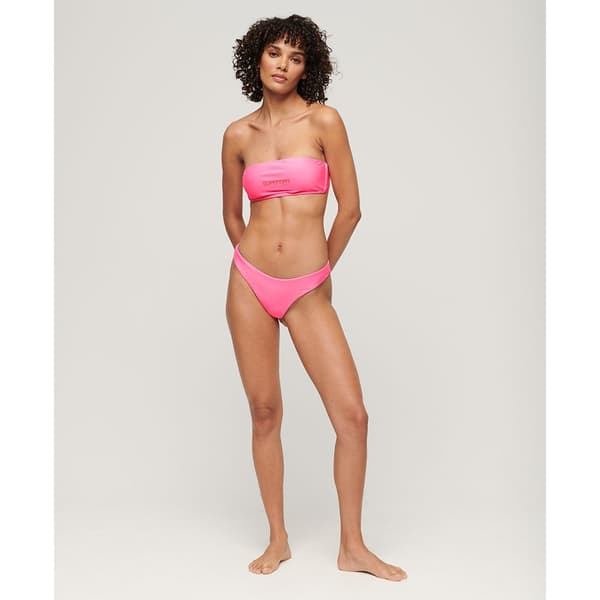Superdry Logo Bandeau Bikinitop Rosa XL Kvinde