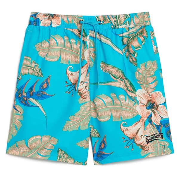 Superdry Hawaiian Print 17´´ Badebukser Blå S Mand