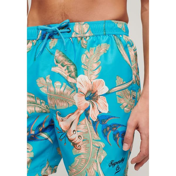 Superdry Hawaiian Print 17´´ Badebukser Blå S Mand