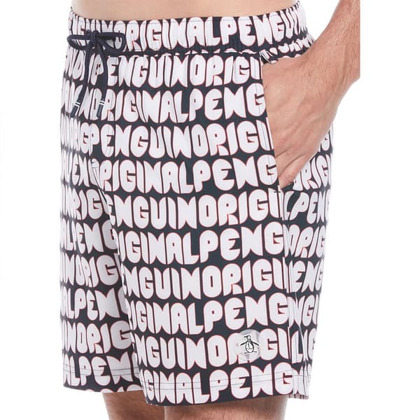 Original Penguin Recycled Polyester Stretch Aop Logo Badeshorts Boxer Flerfarvet M Mand