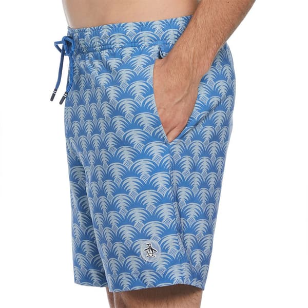 Original Penguin Recycled Polyester Stretch Aop Geo Palms Badbyxor Boxer Blå S Man