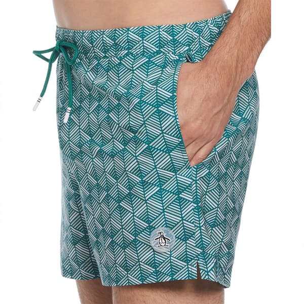 Original Penguin Recycled Polyester Stretch Aop Geo Badbyxor Boxer Flerfärgad L Man