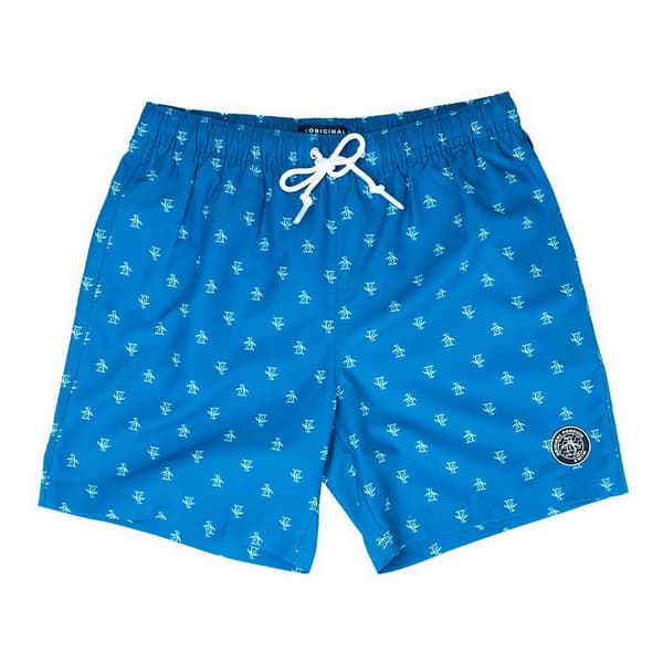Original Penguin Recycled Polyester Volley Aop Repete Badbyxor Boxer Blå L Man