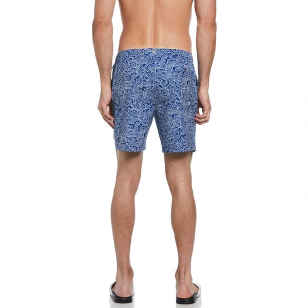 Original Penguin Recycled Polyester Stretch Outline Waves Badbyxor Boxer Blå L Man