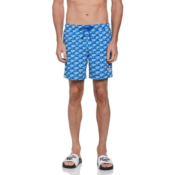 Original Penguin Recycled Polyester Aop Geo Logo Uimapuku Boxer Sininen S Mies
