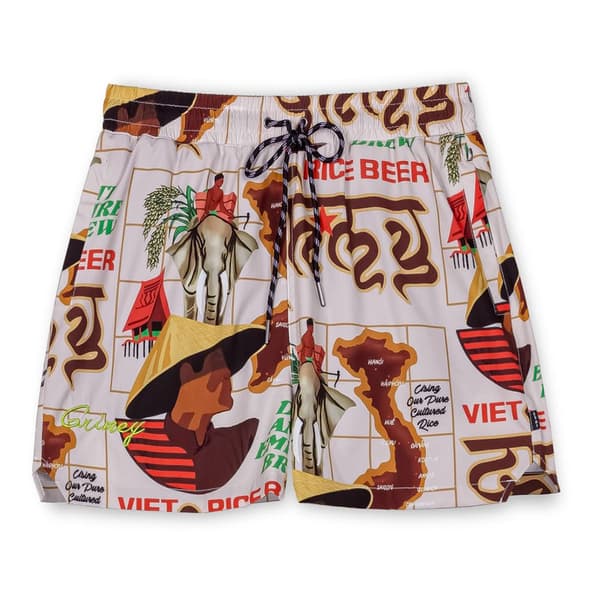 Grimey Viet Cong Beer Badbyxor Vit 3XL Man