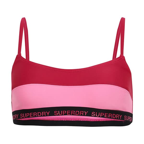 Superdry Elastic Bralette Bikinitopp Rosa XL Kvinna