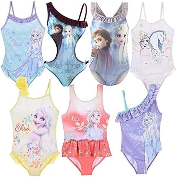 Badkläder 1 del - Disney - Frost 2 - Flicka - Beige - Officiell licensierad produkt