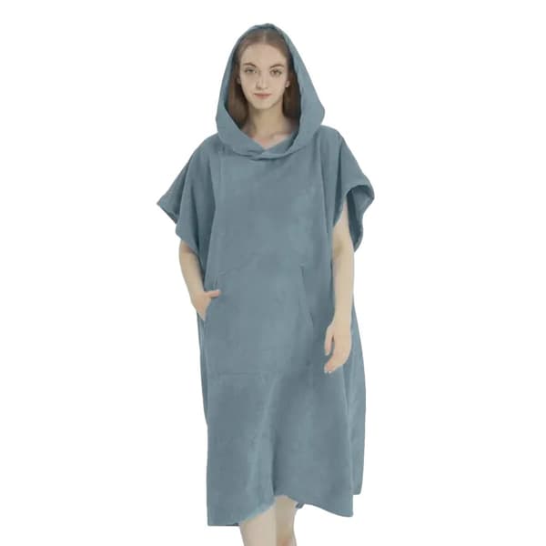 Surf Poncho Handduk, Ultra Absorberande Material, Lättviktsdesign,Ljusblå, 78x110cm