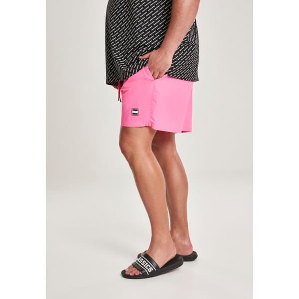 Baddräkt - URBAN CLASSICS - Basic - Fluorescerande rosa - Stora storlekar - Herr