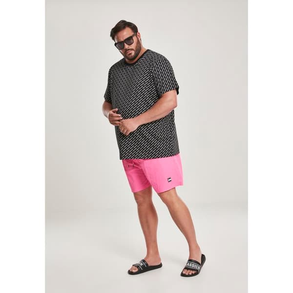 Baddräkt - URBAN CLASSICS - Basic - Fluorescerande rosa - Stora storlekar - Herr