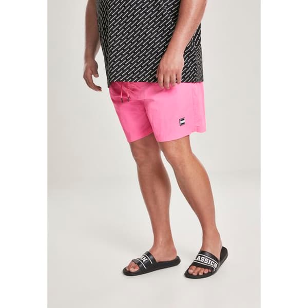Baddräkt - URBAN CLASSICS - Basic - Fluorescerande rosa - Stora storlekar - Herr