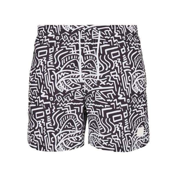 Baddräkt - Urban Classics - Svart/Vit - Vuxen - Man - Bekväm med elastisk midja