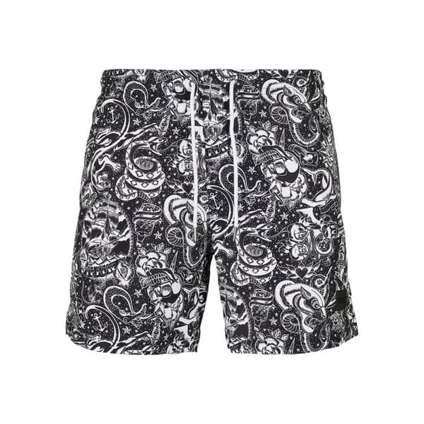 Badshorts - Urban Classics - Mönster - Blå färg - Bekväm - För män