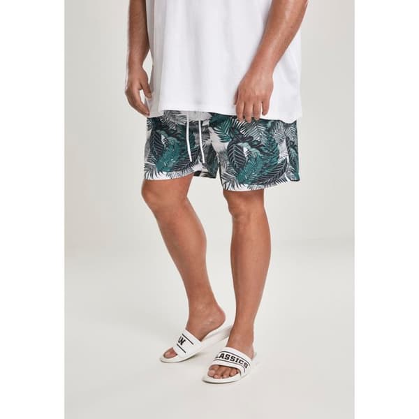 Badshorts - Urban Classic - Stora storlekar - Vit/svart mönster - Bekväm - Elastisk med snöre