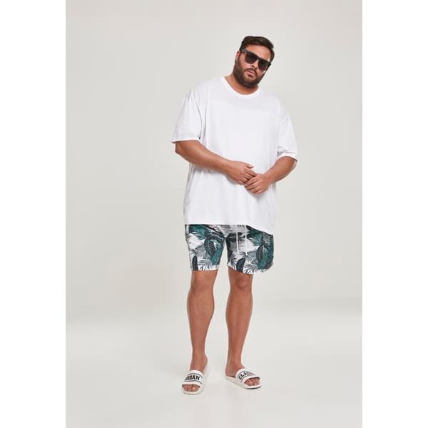 Badshorts - Urban Classic - Stora storlekar - Vit/svart mönster - Bekväm - Elastisk med snöre