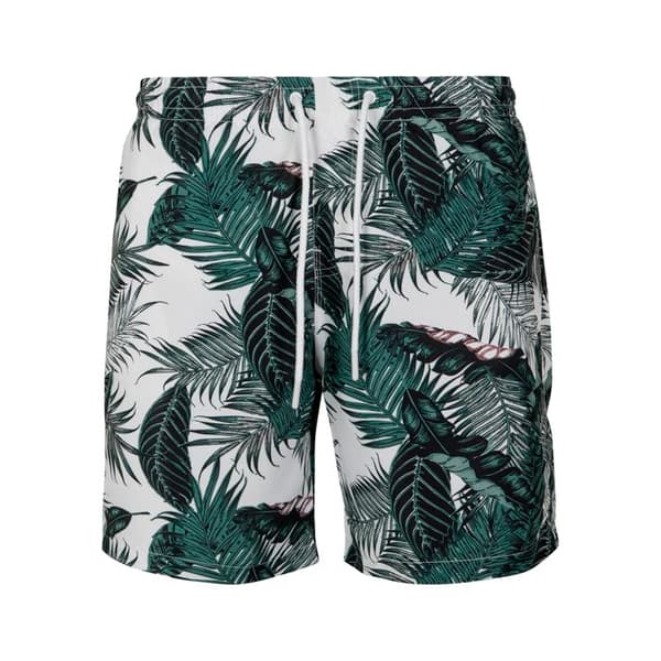 Badshorts - Urban Classic - Stora storlekar - Vit/svart mönster - Bekväm - Elastisk med snöre