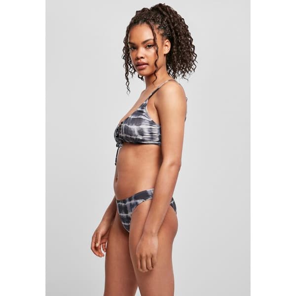 Bikini dam - Urban Classics - Snörning Tie Dye - Stretchmaterial - Trendig look - Svart/Vit