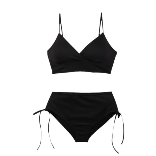 INF Elegant Halter Bikini Baddräkt för Kvinnor Svart L
