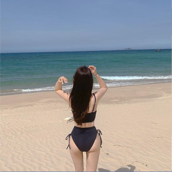 INF Elegant Halter Bikini Badedragt til Kvinder Sort M