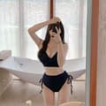 Miniatyrbillede 2 af 6: INF Elegant Halter Bikini Badedragt til Kvinder Sort M