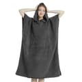 Miniatyrbillede 2 af 2: Surf Poncho Håndklæde, Ultra Absorberende Materiale, Letvægtsdesign,78x110cm, Mørkegrå
