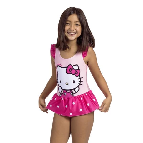 Badkläder - Hello Kitty - Barn - Rosa - Mjuk tyg - Justerbara axelremmar