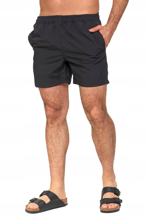 Svarta BADSHORTS Släta Snabbtorkande Shorts Badbyxor MORAJ 4XL
