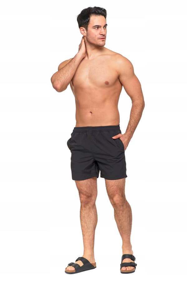 Svarta BADSHORTS Släta Snabbtorkande Shorts Badbyxor MORAJ 4XL