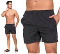 Miniatyrbild 1 av 9: Svarta BADSHORTS Släta Snabbtorkande Shorts Badbyxor MORAJ 4XL