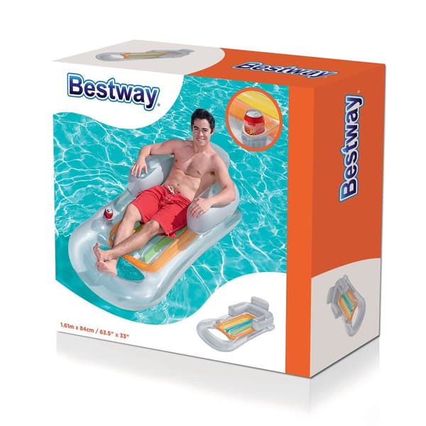 Uppblåsbar madrass, fåtölj, solstol 161 x 84 cm Bestway 43028 blå
