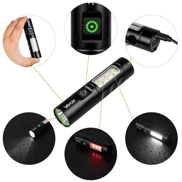 KLASSISK GENOPLADELIG LOMMELYGTE USB-C VA0184 VAYOX 250 LUMEN