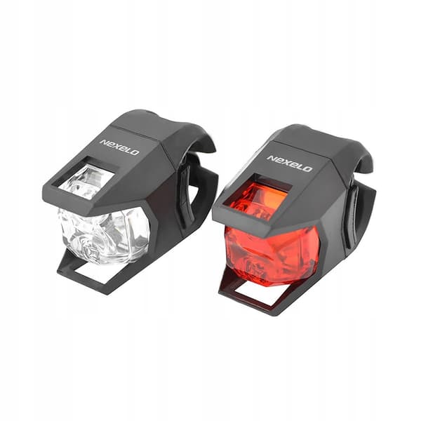 Billigt sæt LED cykellygter for og bag, batteridrevne NEXELO L177034NEX