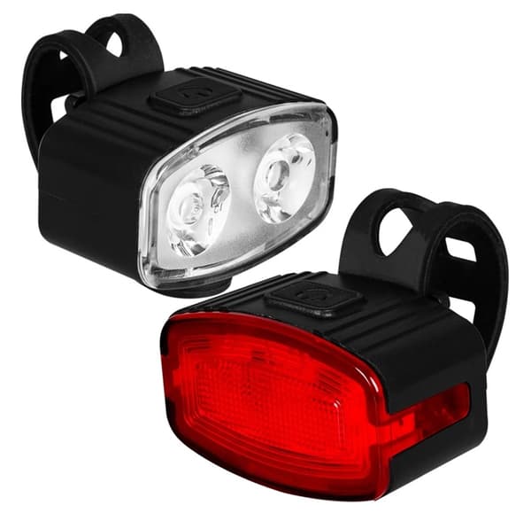 LED CYKELYGTER USB-C SÆT VAYOX VA0155 FOR- OG BAGLYGTER 200 LUMEN