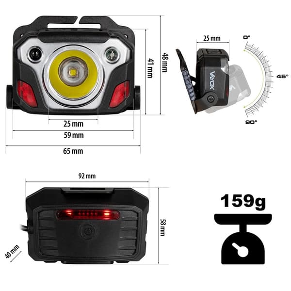 VANDTÆT LED-PANDELAMPE 10W VA0103 VAYOX USB-C 1200lm