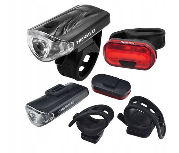 Billigt set med fram- och baklyktor för cykel med NEXELO LED-batterier